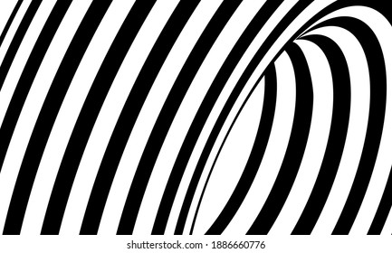 Illustration of graphic optical art abstract background illusions conceptual design black and white