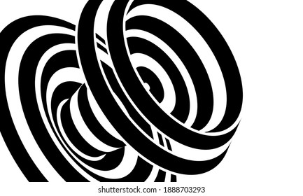 Illustration of graphic optical art abstract background wave design black and white