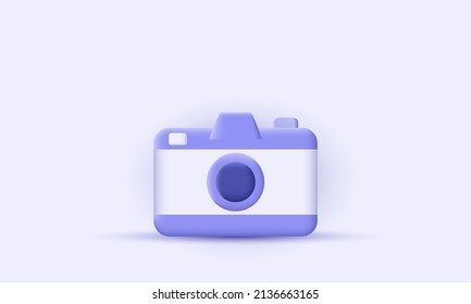 illustration graphic photo camera lens button vector icon 3d realistic. Cartoon minimal style. Trendy and modern vector in 3d style.