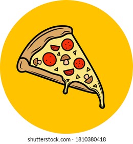 Illustration graphic of pizza.Perfect for your food bussines.