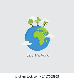 Illustration graphic of Planet earth with fewer plants,save the world,earth day vector fit for greeting card,earth day.