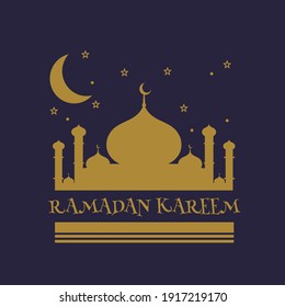 Illustration of graphic ramadan kareem greeting mosque background