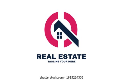 Illustration of graphic real estate simple and modern logo for the company relating to home business design vector