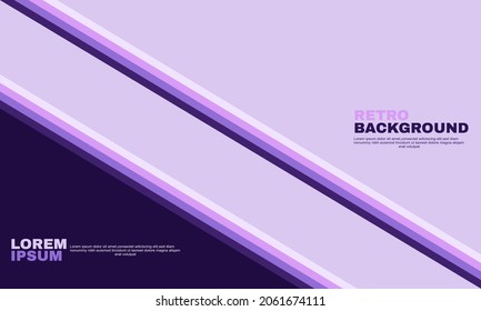 Illustration of graphic retro background with colorful striped design element, headlines and 
text