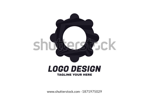 Illustration of graphic technology design logo cog\
gear icon circle