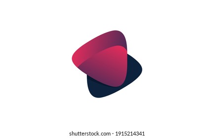 Illustration of graphic triangle play media simple modern logo gradient color for the company relating to hom