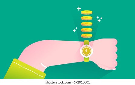 illustration graphic vector about clock and money. how to managing the time to make money.
Using in business or finance.