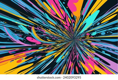 illustration graphic vector of Abstract background of colorful sharp dry paint