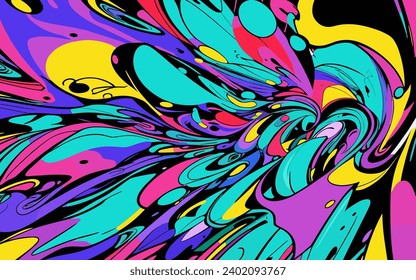 illustration graphic vector of Abstract background with colorful brush strokes