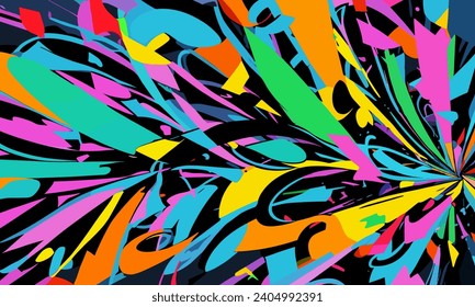 illustration graphic vector of Abstract background with thick brush strokes, striking colors