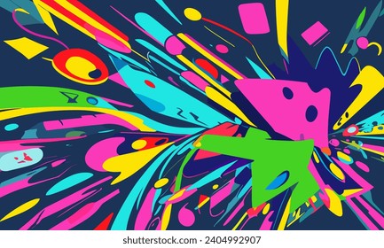 illustration graphic vector of Abstract background in calm pink green blue