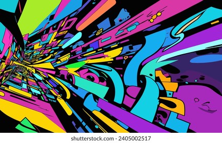 illustration graphic vector of Abstract background of random city buildings from under colorful buildings