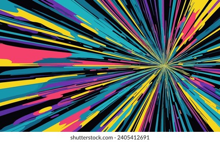 illustration graphic vector of Abstract background of colorful cone-shaped rainbows