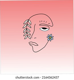 ilustración vector gráfico abstract face famale 