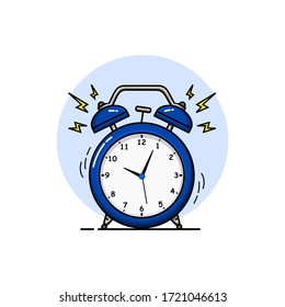 Illustration graphic vector of Alarm clock blue wake-up time