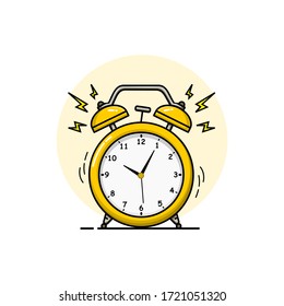 Illustration graphic vector of Alarm clock yellow wake-up time