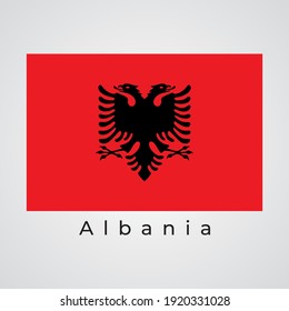 Illustration graphic vector of Albania flag, Albania flag vector, vector illustration