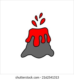 illustration graphic vector animated volcano erupting