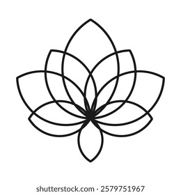Illustration graphic vector of artline simple lotus