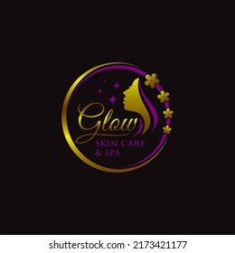 Illustration graphic vector of beauty skincare with woman inside style logo design template