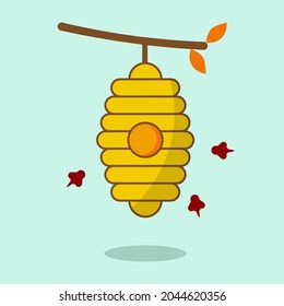illustration graphic vector of beehive, very suitable for honey product packaging, can also be used for flyer design or presentation slides
