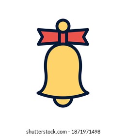 illustration graphic vector is bell with red tape. perfect for web icon, banner, flyer or any design.