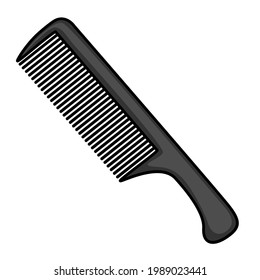 Vector gráfico de ilustración de un peine negro, utilizado normalmente para el recorte o peinado del pelo