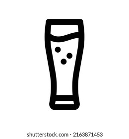 illustration graphic vector is a black outline icon of a pilsner glass, perfect for beer, pub, and bar-themed designs. Ideal for showcasing refreshing drinks in event, beverage, or social media visual
