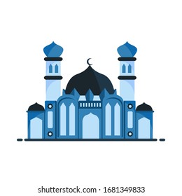 Illustration graphic vector of blue mosque. beautiful for your islamic content