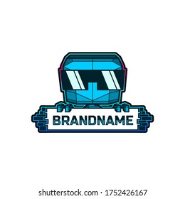 Ilustración vector gráfico de robot azul con gafas de sol. Se puede utilizar como contenido de juego, logotipo de club, e-sport, marca personal, etc.
