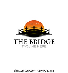 Illustration graphic vector of the bridge concept logo design template  