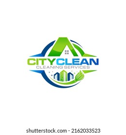 Ilustración gráfico vector de servicios de limpieza plantilla de diseño de logotipo