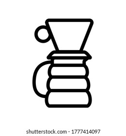 illustration graphic vector is coffee server with v60 in above with black color. Perfect for icon your banner design or web.