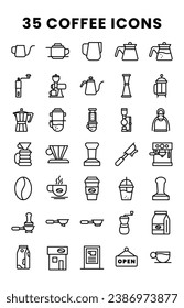 illustration graphic vector is coffee tools icon pack. Perfect for icon, banner, flyer, mobile apps UI or social media design.