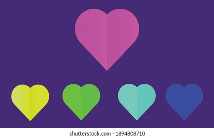 Illustration Graphic Vector Of Collection Of Heart or Love Symbol Icon Set 3D, Perfect For Template Or Design On Valentines Day