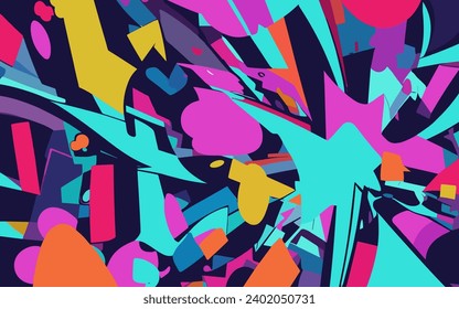 ilustración vector gráfico de fondo de graffiti colorido abstracto