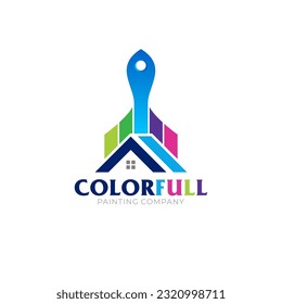 Illustration of graphic vector colors of professional paint company logo design template