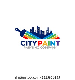 Ilustración de los colores vectoriales gráficos de la plantilla de diseño del logotipo de la compañía de pintura profesional