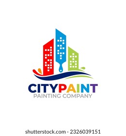 Illustration of graphic vector colors of professional paint company logo design template