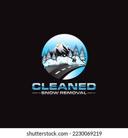 Illustration graphic vector of commercial snow removal services company in the winter logo design template