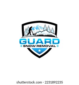 Illustration graphic vector of commercial snow removal services company in the winter logo design template