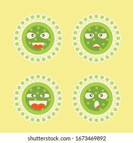 ilustración vector gráfico del virus de la corona en wuhan, infección por el virus de la corona. Caricatura del virus de la corona