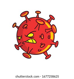 Veranschaulichung der grafischen Vektorillustration des Corona-Virus in einer Infektion mit dem wuhan-Corona-Virus. 2019-nvoc virus.corona virus microbe.