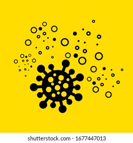 illustration graphic vector of corona virus in wuhan,corona virus infection. 2019-nvoc virus with yellow background