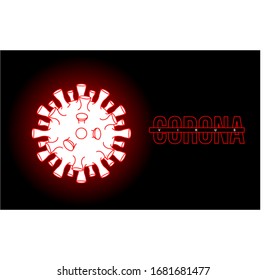 illustration graphic vector of corona virus (2019-nCov, Covid-19) .MERS Corona Virus icon shape.Pandemic virus danger sign. Isolated on black background.