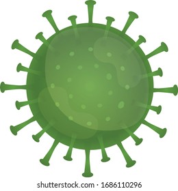 Ilustración vector gráfico del virus Corona, infección en Wuhan. Virus verde, fondo blanco, epidemia, pandémica covid-19