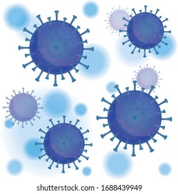 Illustration grafische Vektorillustration des Corona-Virus, Infektion in Wuhan. Grünes Virus, weißer Hintergrund, Epidemie, Covid-19-Pandemie