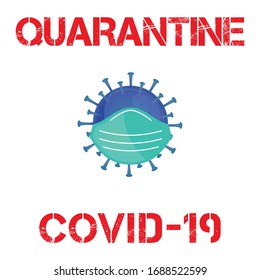 Illustration graphic vector of Corona virus, infection in Wuhan. Green virus with protective mask, white background, epidemic, covid-19 pandemic