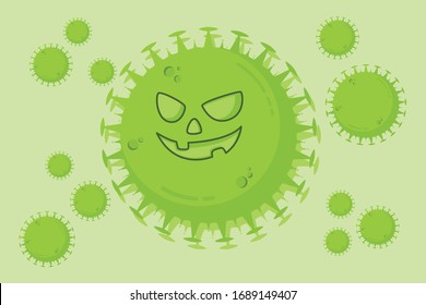Illustration grafische Vektorillustration des Corona-Virus, Corona-Virus-Infektion, 2019-NCOV-Virus, Corona-Virus-Mikrobe, Hintergrund mit Viruszellen
