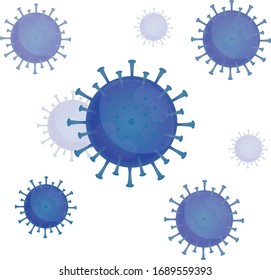 Ilustración vector gráfico del virus Corona, infección en Wuhan. Virus verde, fondo blanco, epidemia, pandémica covid-19